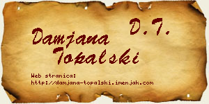 Damjana Topalski vizit kartica